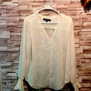 Rachel Roy women’s blouse size large, semi sheer
